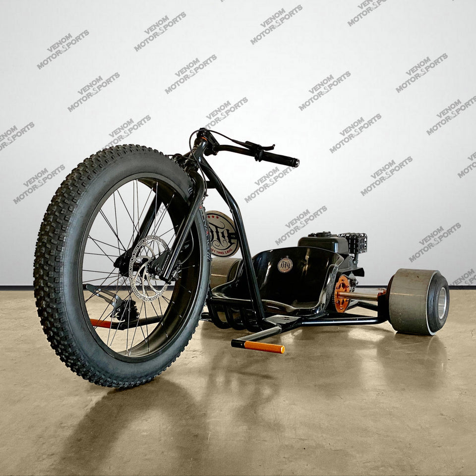 Venom Drift Trike | 200cc | 6.5HP [PRE-ORDER NOVEMBER 15TH 2025] Black & Orange (Black Seat)